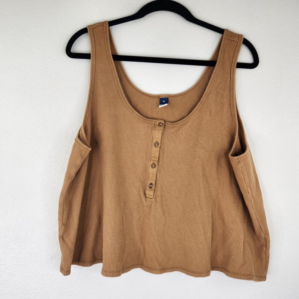 Old Navy Brown Thermal Cropped Top Women's XL